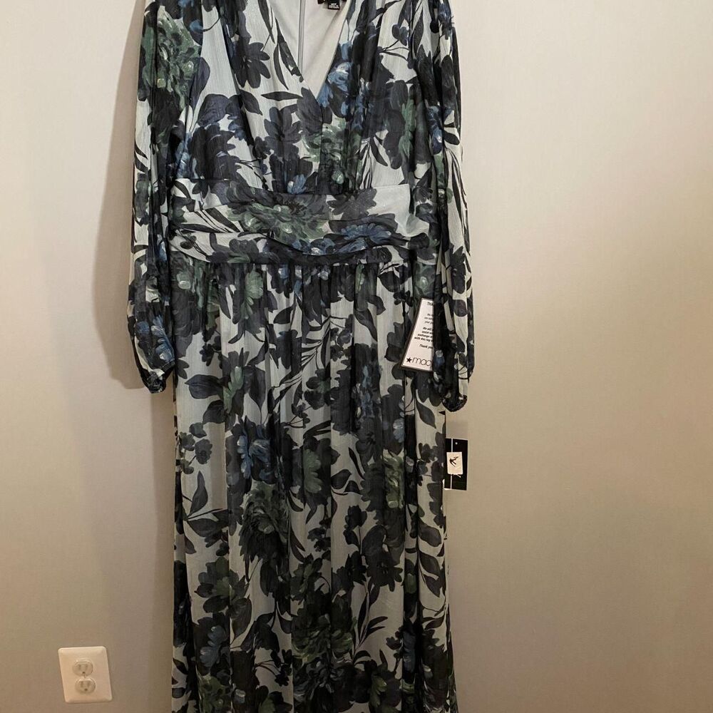 Unbranded Women's Blue and Grey Formal-dresses